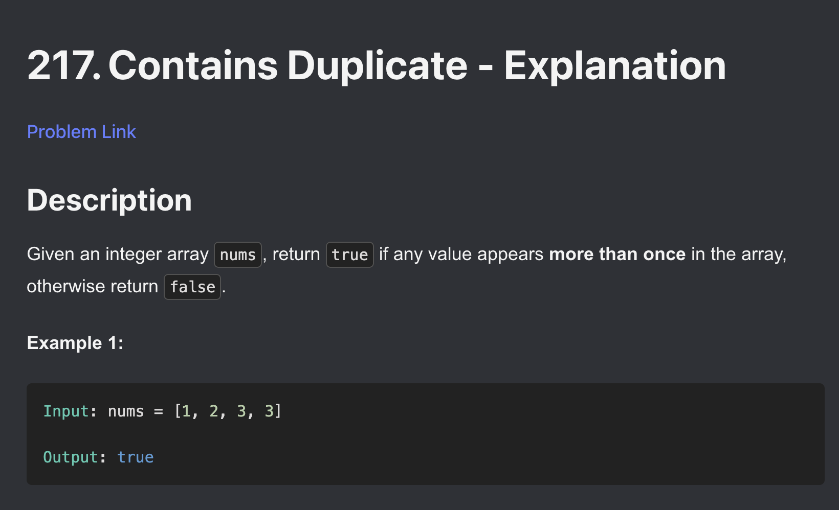 Problem description